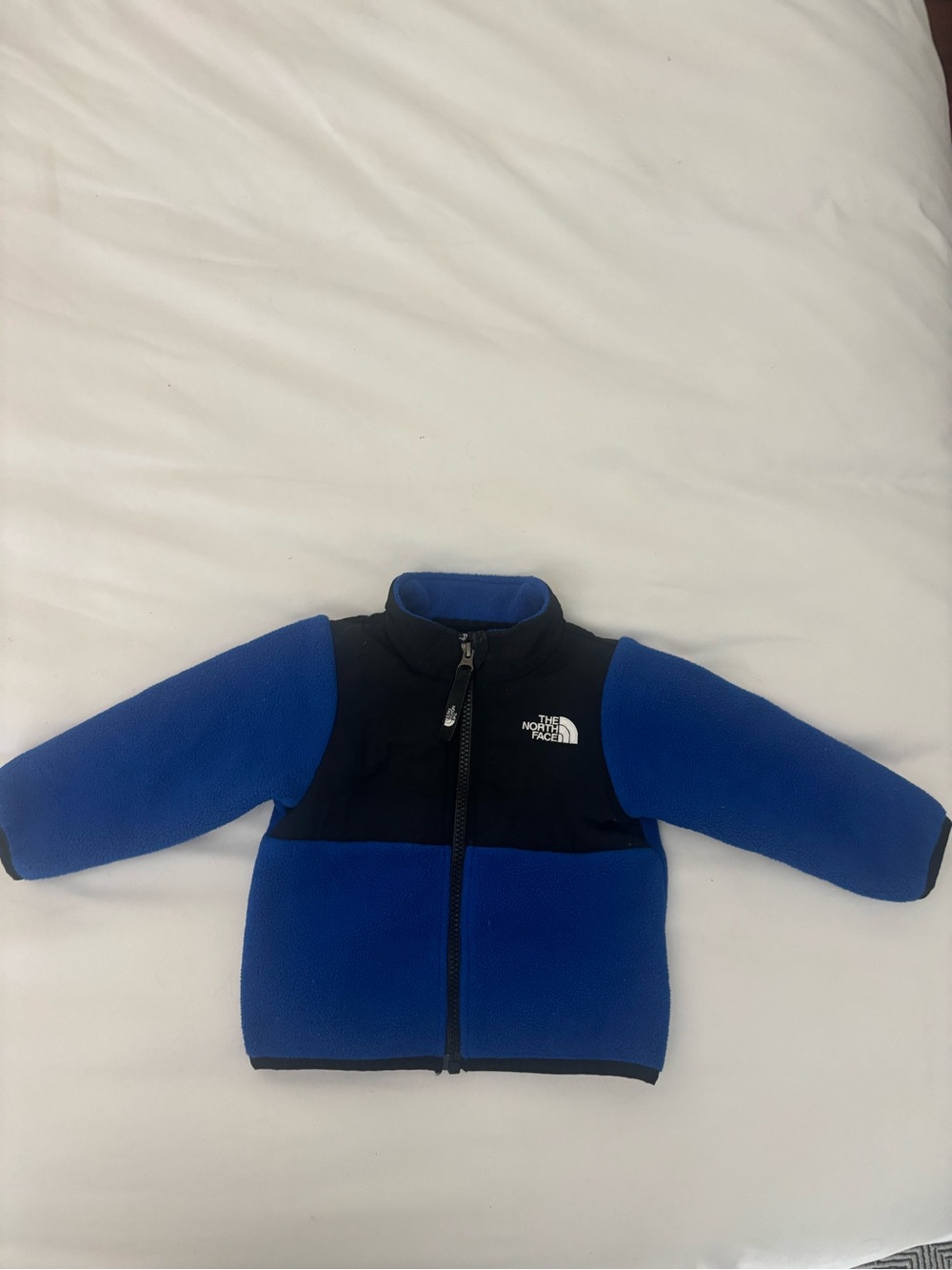 The North Face Kids Blue and Black Fleece Puffer Jacket